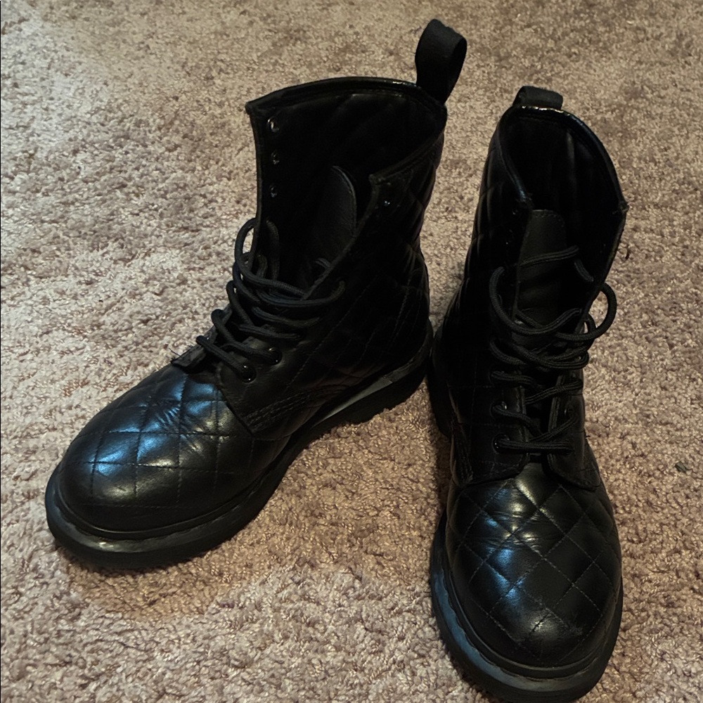 Dr. Martens Black Quilted Combat Boots